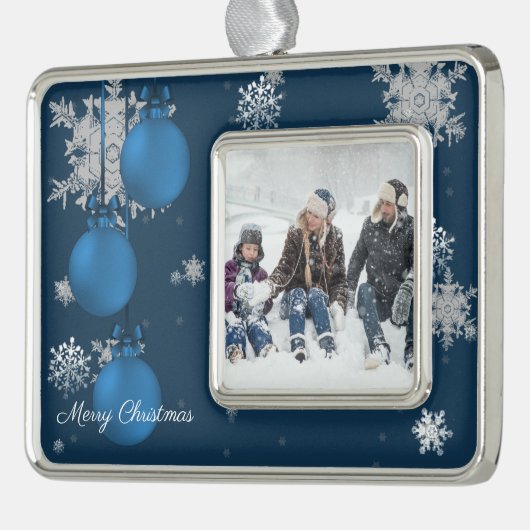 Blauw kerstsierfeestdag Ornament (Links)