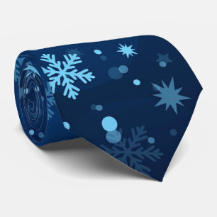 Blauw kerstsnowflake stropdas
