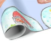 Blauw kerstsnowglobe vakantiepapier cadeaupapier (Rol Hoek)