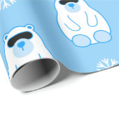 blauw kerstsnowschildpad polair beer cadeaupapier (Rol Hoek)