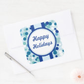 Blauw Kerststickers Vierkante Sticker (Envelop)