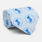 Blauw kerststoppatroon stropdas (Opgerold)