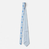 Blauw kerststoppatroon stropdas (Achterkant)
