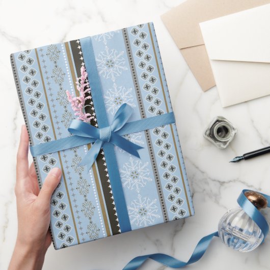  blauw kersttasje met snowflakes cadeautje cadeaupapier (Geschenken)