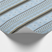  blauw kersttasje met snowflakes cadeautje cadeaupapier (Hoek)