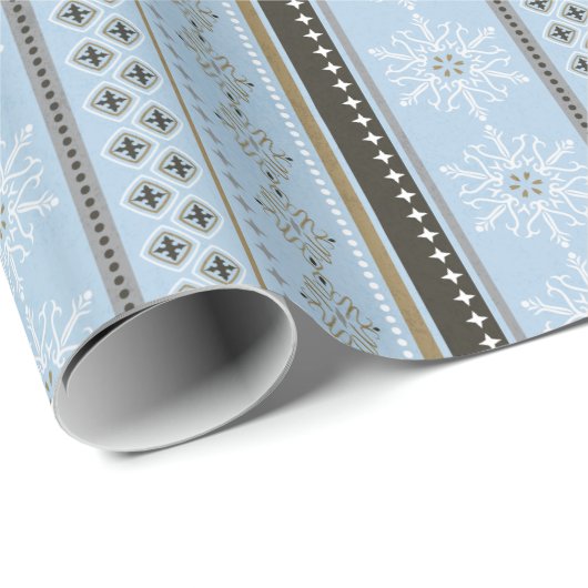  blauw kersttasje met snowflakes cadeautje cadeaupapier (Rol Hoek)