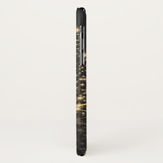 Blauw kerstthema met gouden kerstboom Case-Mate iPhone case (Achterkant/links)