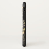 Blauw kerstthema met gouden kerstboom Case-Mate iPhone case (Achterkant/links)