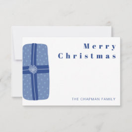 Blauw kerstvakantiegezin Bedankt