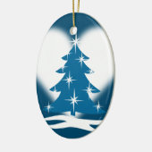 Blauw kerstversier gepersonaliseerd winterdecor keramisch ornament (Links)