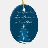 Blauw kerstversier gepersonaliseerd winterdecor keramisch ornament (Achterkant)