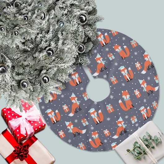 Blauw kerstvioolpatroon kerstboom rok