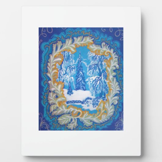  blauw kerstwinterWonderland Fotoplaat (Voorkant)