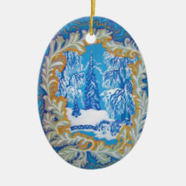 blauw kerstwinterWonderland Keramisch Ornament