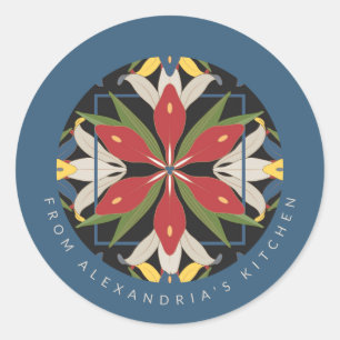 Blauw Keuken Tegeldesign Vanuit de Keuken Van Ronde Sticker