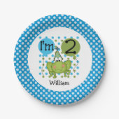 Blauw kikker 2e verjaardag Bord (Voorkant)