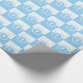 , blauw kind van God Baptisme Cadeaupapier (Hoek)