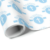 , blauw kind van God Baptisme Cadeaupapier (Rol Hoek)