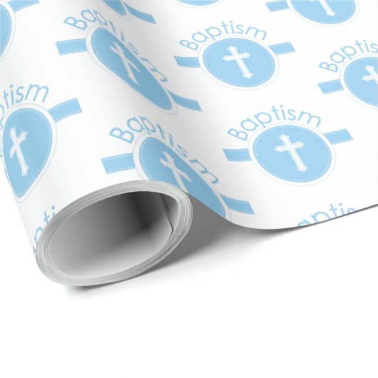 , blauw kind van God Baptisme Cadeaupapier (Rol Hoek)