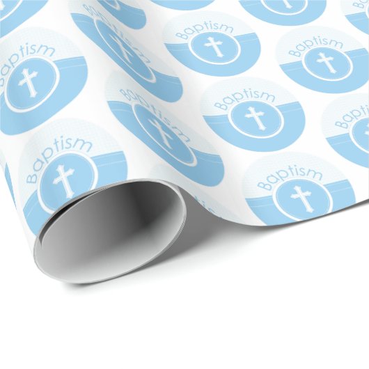 , blauw kind van God Baptisme Cadeaupapier (Rol Hoek)