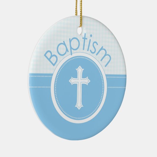 , blauw kind van God Baptisme Keramisch Ornament (Rechts)