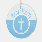 , blauw kind van God Baptisme Keramisch Ornament (Links)