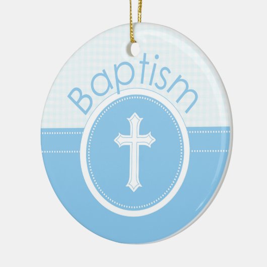, blauw kind van God Baptisme Keramisch Ornament (Links)