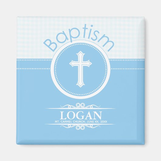 , blauw kind van God Baptisme Magneet (Voorkant)