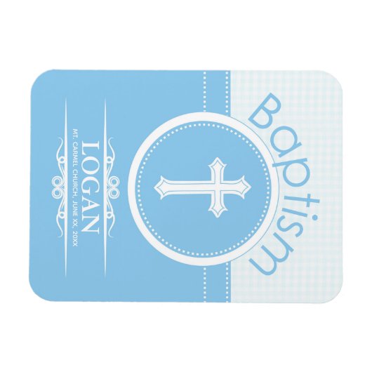 , blauw kind van God Baptisme Magneet (Horizontaal)