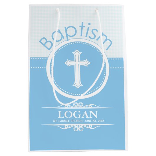 , blauw kind van God Baptisme Medium Cadeauzakje (Voorkant)