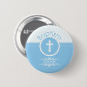 , blauw kind van God Baptisme Ronde Button 5,7 Cm (Voorkant /achterkant)
