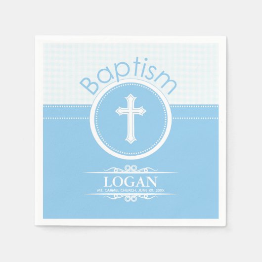 , blauw kind van God Baptisme Servet (Voorkant)