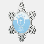 , blauw kind van God Baptisme Tin Sneeuwvlok Ornament (Rechts)
