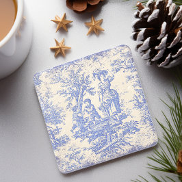  blauw kinder Toile de Jouy afgedrukt Stenen Onderzetter