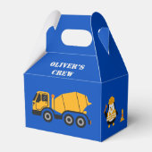 Blauw Kinderbouw Verjaardagspapier Bedankdoosjes (Achterkant)