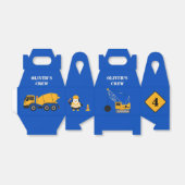 Blauw Kinderbouw Verjaardagspapier Bedankdoosjes (Uitgevouwen)