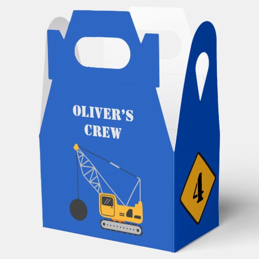 Blauw Kinderbouw Verjaardagspapier Bedankdoosjes (Geopend)