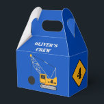 Blauw Kinderbouw Verjaardagspapier Bedankdoosjes<br><div class="desc">Vier het speciale evenement van je jonge voorman met een constructiethemafeest. Eenvoudig partijdocument gunstvakje met bouwthema. Volledig personaliseerbaar en verkrijgbaar in drie heldere jeugdige kleuren. Neem contact met ons op voor hulp bij het personaliseren of aanpassen aan uw behoefte.</div>