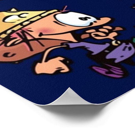 Blauw kinderen peddel poster (Hoek)