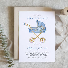 Blauw  kinderwagen Het is een Boy Baby Sprinkle Kaart