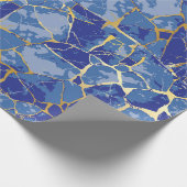 Blauw Kintsugi Goud Ader Inpakpapier (Hoek)