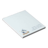 Blauw kippenhok gepersonaliseerd notitieblok (Schuin)