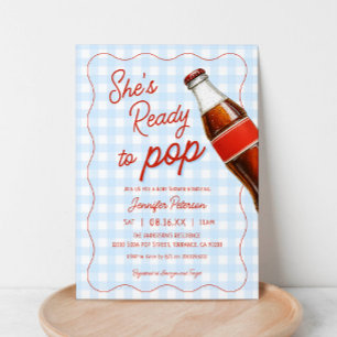 Blauw klaar om Pop Soda Pop Cola Baby shower Kaart