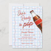 Blauw klaar om Pop Soda Pop Cola Baby shower Kaart (Voorkant)