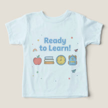 Blauw Klaar om te Leren Schattig Terug naar School