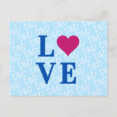 Blauw Klasse LIEFDE PAPA Briefkaart (Voorkant)