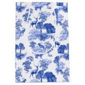 Blauw Klassiek Frans Land Toile Deer Forest Medium Cadeauzakje (Voorkant)