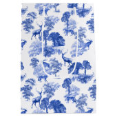 Blauw Klassiek Frans Land Toile Deer Forest Medium Cadeauzakje (Achterkant)