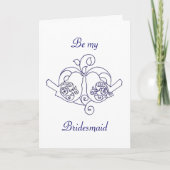 Blauw Klassiek Natuur Vogel Bruiloft (Voorkant)