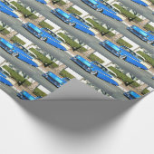 Blauw klassiek verpakkingspapier voor auto's cadeaupapier (Hoek)